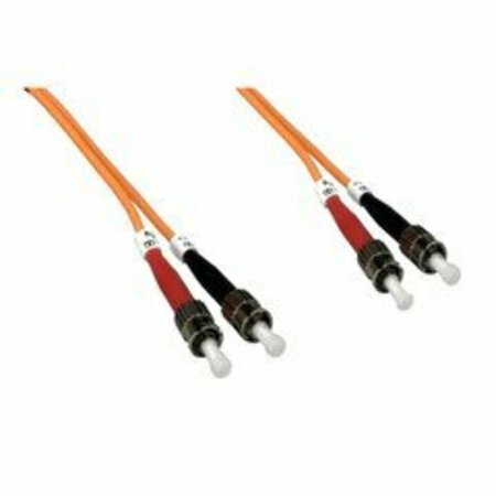 SWE-TECH 3C ST/UPC OM2 Duplex 2.0mm Fiber Optic Patch Cord, OFNR, 50/125, Orange, Red/blk Boot, 5 meter16.5 ft FWTSTST-11005